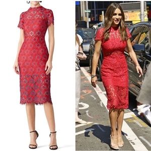 Alexis, Elegant Red Lace Dress